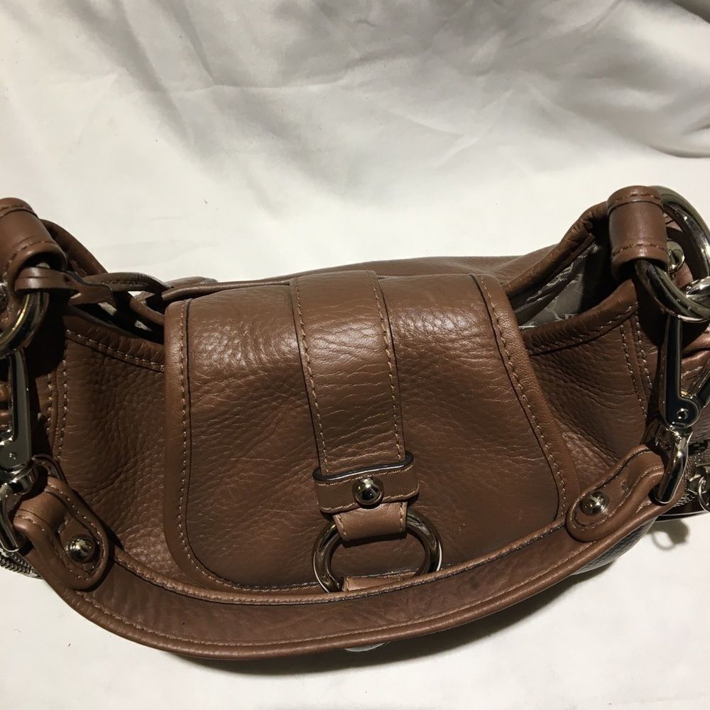 New Banana Republic Brown Genuine Leather Hobo Shoulder Bag pockets Retail $138 - Picture 9 of 15